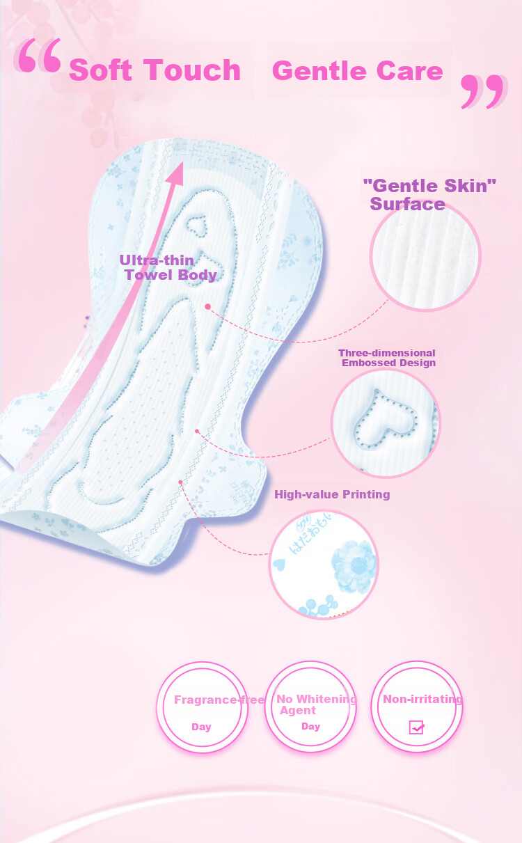 SOFY Gentle Extended Imported Day And Night Sanitary Napkins, 290mm, 15 Pieces, Ultra-Thin, High Absorbency, for Sensitive Skin, Menstrual Pads, Self-Operated 3