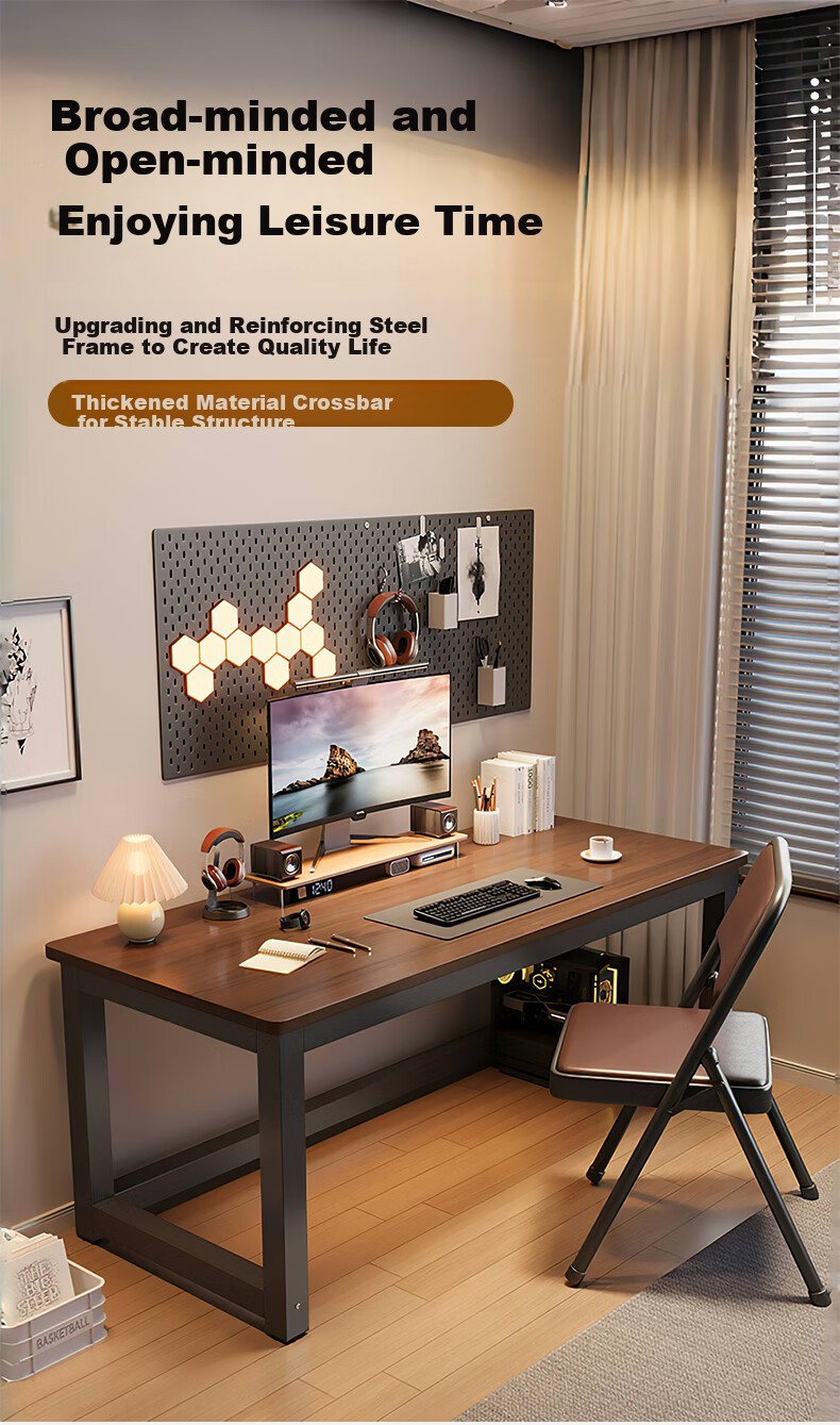 Quanpinwu Computer Desk, Home Desktop Gaming Table, Study Office Writing Desk, Long Table for Bedroom And Training 1