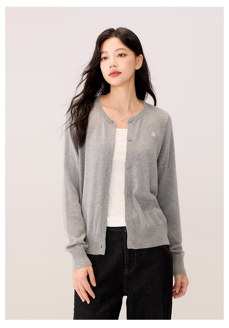 RA&RN / Aiqi Ruyu Autumn New Slimming Solid Color Wool Knit Cardigan Jacket for Women, Elegant 11