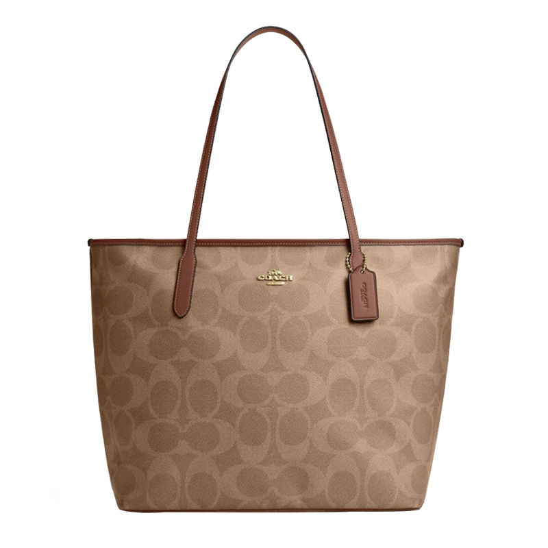 COACH Women's CITY Large Tote Handbag Shoulder Bag Brown CCD66