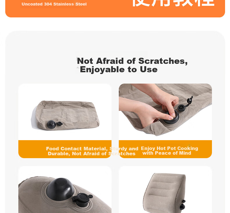 Etravel Push-In Inflatable Lumbar Pillow for Outdoor Travel, Office Chair, Long Sitting, Back Support, Car Cushion And Waist Protectio 12