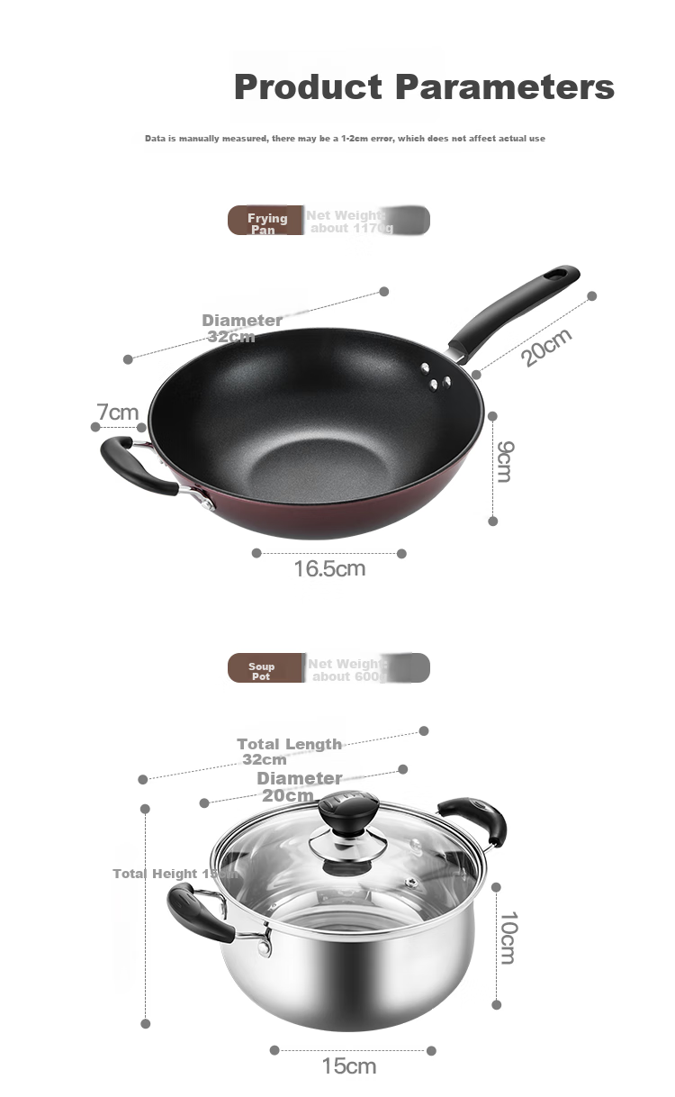 MAXCOOK Cookware Set Including Wok, Cutting Board, Chef's Knife, Fruit Knife, Scissors, Wooden Spatula, Spoon, Rice Spoon, 8-Piece Kitchen Utensil Set MCTZ005 10