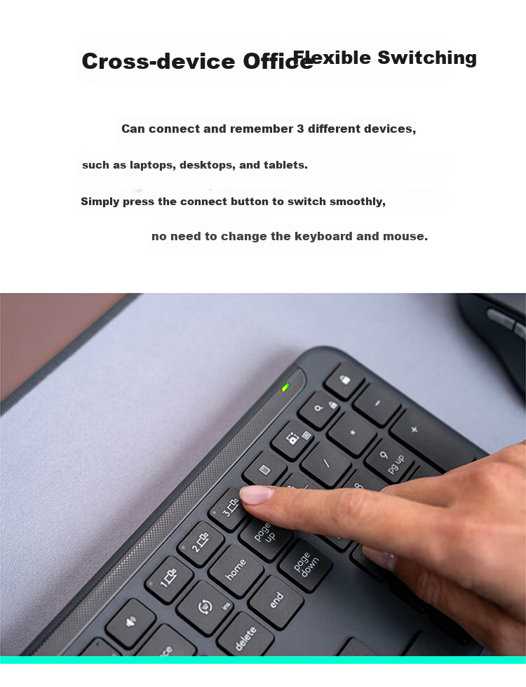 Logitech MK950 Enterprise-Grade Wireless Bluetooth Ultra-Thin Quiet Dual-Mode Office Keyboard And Mouse Set, Tablet Keyboard Premium Series, Commercial Version with 2-Year Warranty [Bulk Order Discount] 4