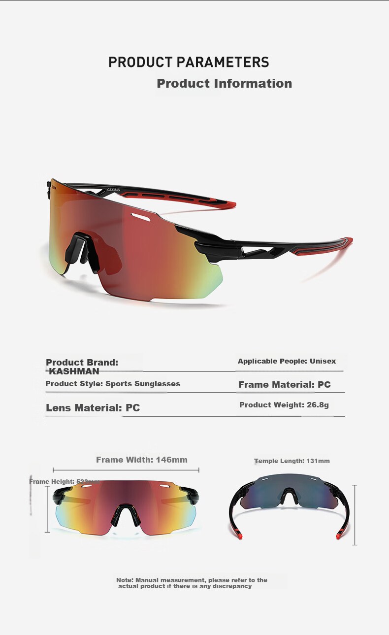 CAXMAN Running Glasses for Men And Women, Professional Marathon-Specific Outdoor Sunglasses, Cycling Hiking UV Protection Sports Sunglasses 12