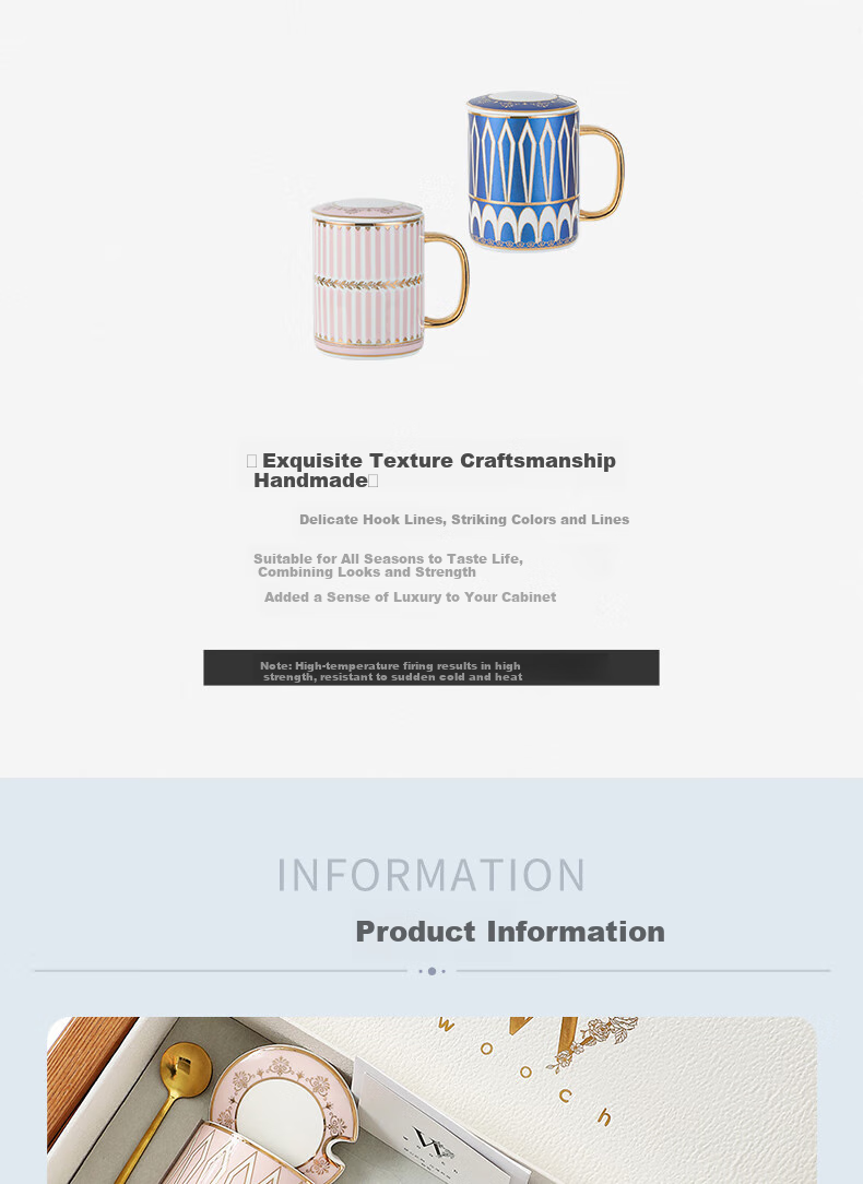 WOOCH [Mid-Autumn Festival Gift] Housewarming Gift Box Set, Ceramic Mug with Lid, A Pair of Mugs for New Home, Wedding Gift 7