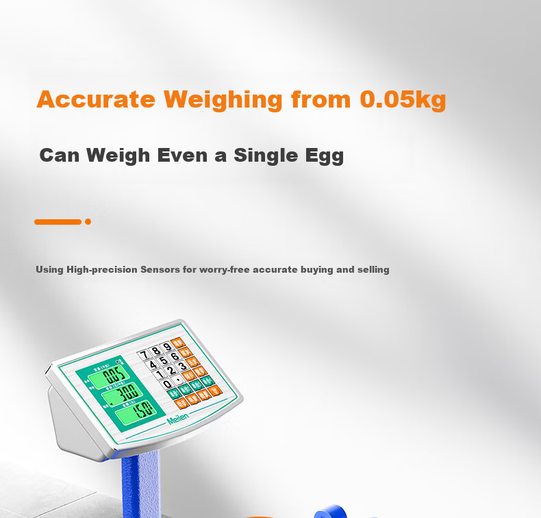Meilen Commercial Electronic Scale, High-Precision Foldable Floor Scale, Portable Weighing Scale for Street Vendors, Fruit And Vegetable Sales, Electronic Pricing Scale 3