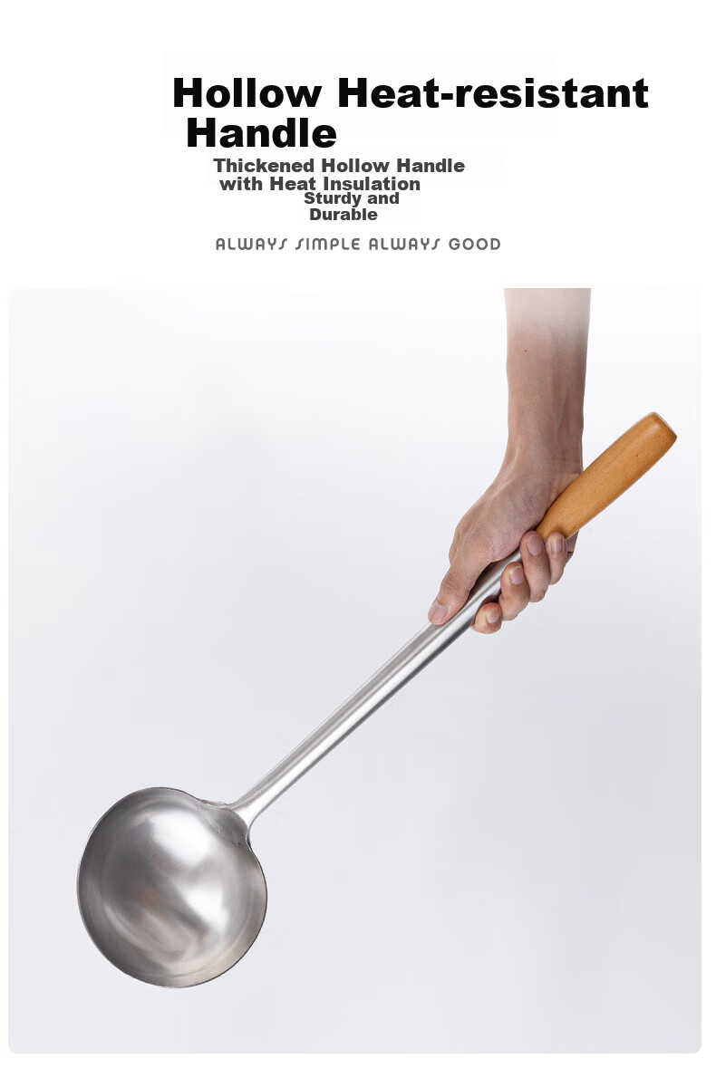 Jinyaoshi Stainless Steel Wok Ladle with Wooden Handle, Commercial Chef's Special Cooking Spoon, 500 Grams, GK-CS1000 9