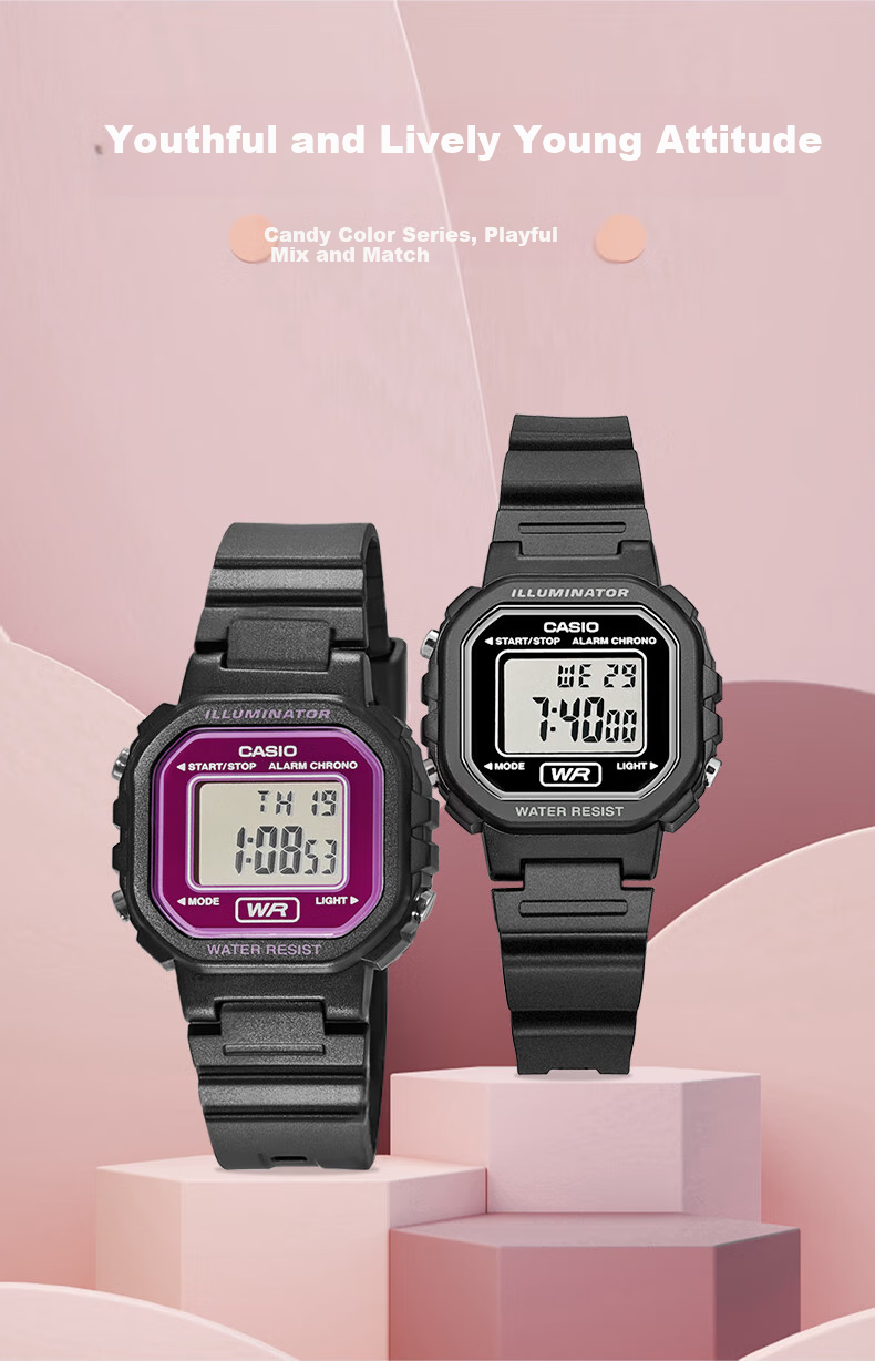 Casio Student Watch, Compact Sports Square Watch, Digital Watch for Men And Women, LA-20WH 3