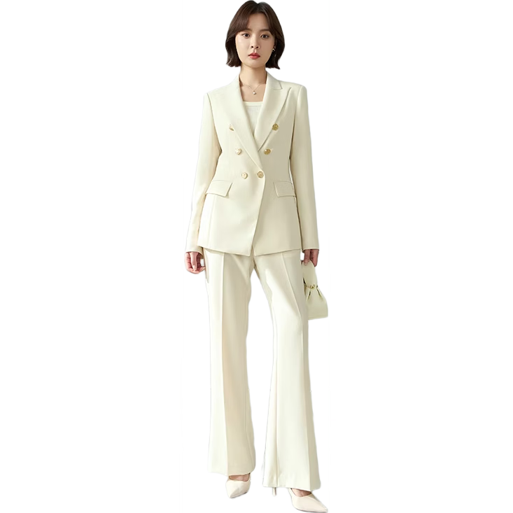 Miss Bird Women's High-End Tailored Suit Set Professional Interview Host Legal Waist-Cinched Blazer Small Size Commuter Office Wear