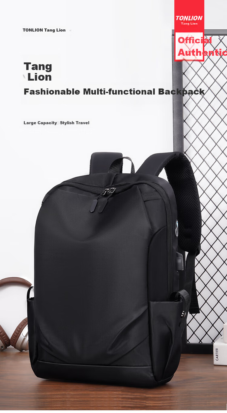 TonLion Backpack for Men, Business Commute Large Capacity Travel Laptop Bag for College Students And High School Students 3