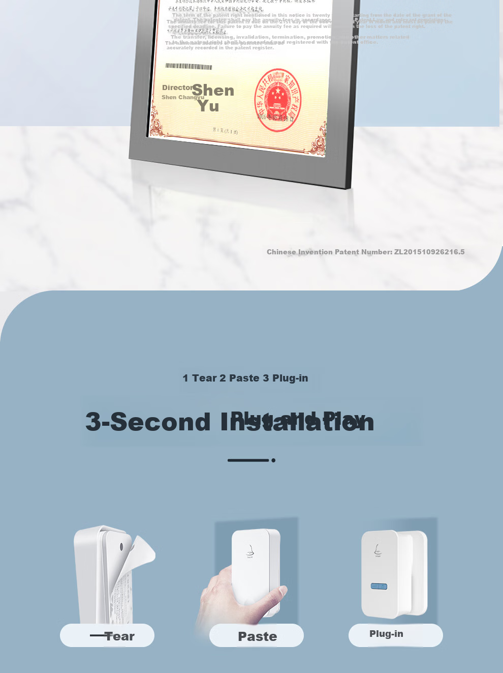 Linptech Wireless Doorbell G4, Home Use, No Battery Required, Self-Powered, No Wiring Needed, Waterproof, Elderly Call Button, One-To 8