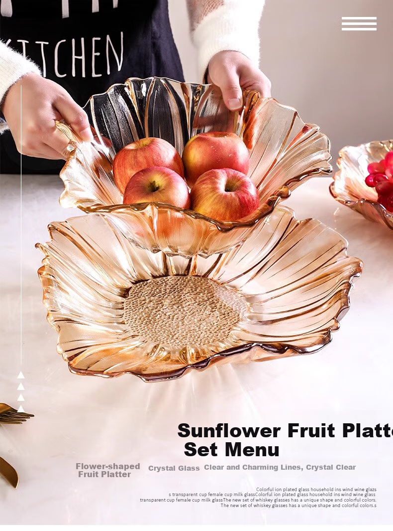 CRISTALGLASS Luxury Crystal Glass Fruit Plate for Home Living Room, Coffee Table, New Year Snack Display, Dried Fruit Dish, Fruit Bowl 1
