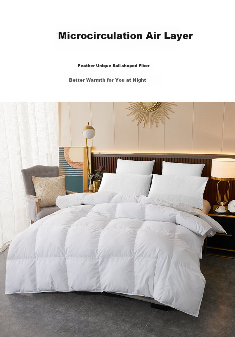 Hengyuanxiang down Comforter, High-Count Pure Cotton, 100% White Duck Down, Autumn And Winter Duvet Insert (Filling Weight 1000g), Approximately 4 Jin, 2×2.3m, White 4