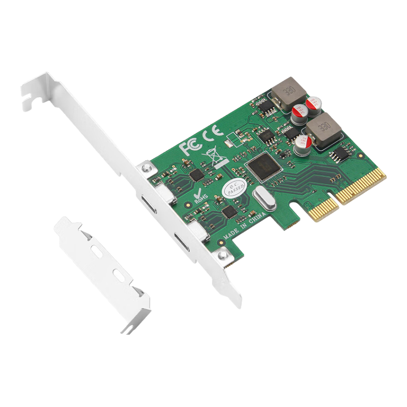 MOGE Type-C Expansion Card PCIe x4 to Dual Type-C Adapter Card 10Gbps Gen2 Plug-and-Play Power-Free MC2121