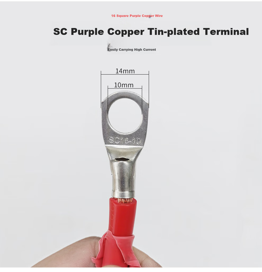 QL Car Battery Connection Cable, 16 Square Mm Purple Copper Series Wire, Battery Positive And Negative Parallel Wire, 30cm Long 3
