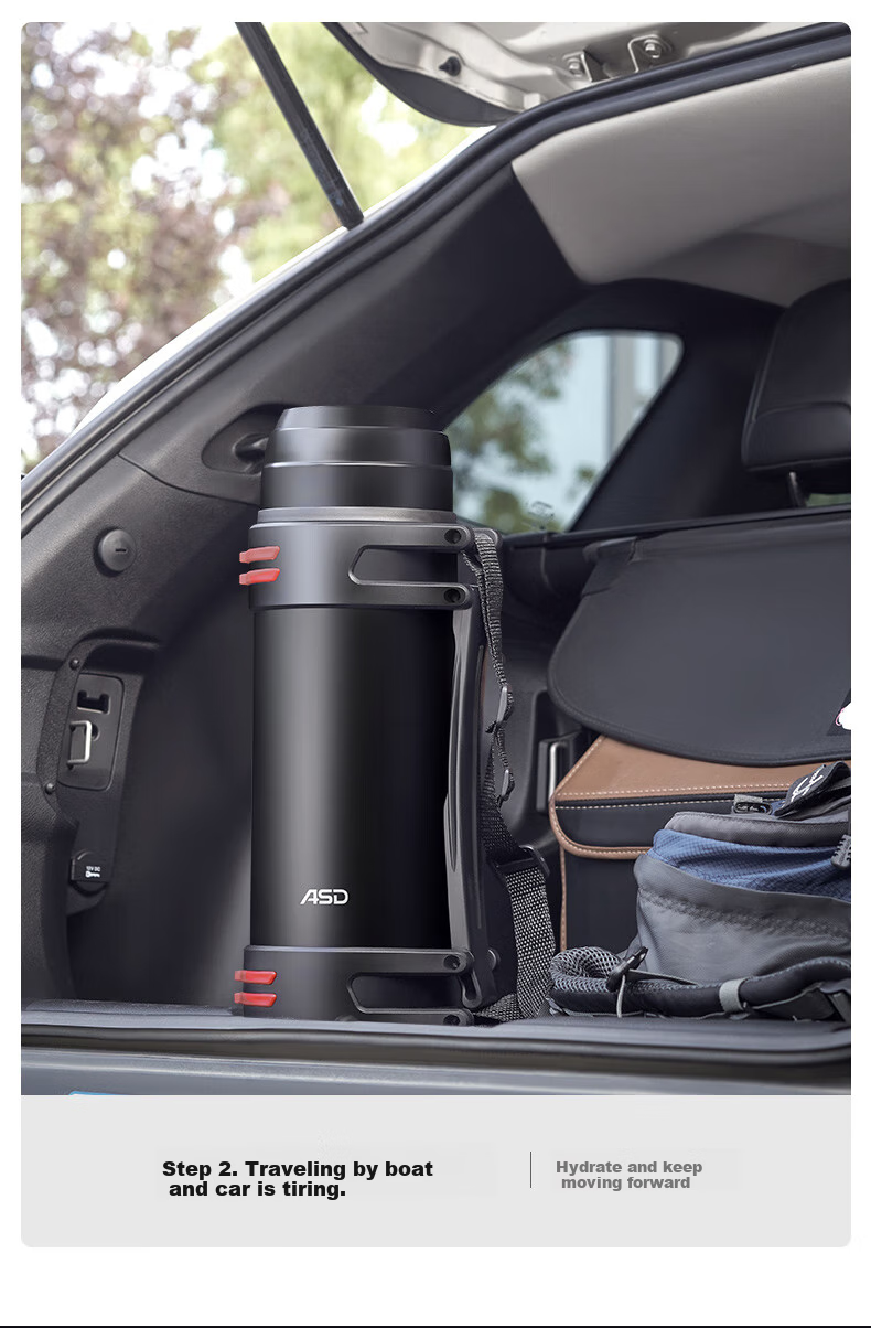 ASD Insulated Bottle, Outdoor Thermos, Vacuum Stainless Steel, Large Capacity, Sports Travel Car-Mounted Hot Water Bottle, RWS20P7WG-D 10