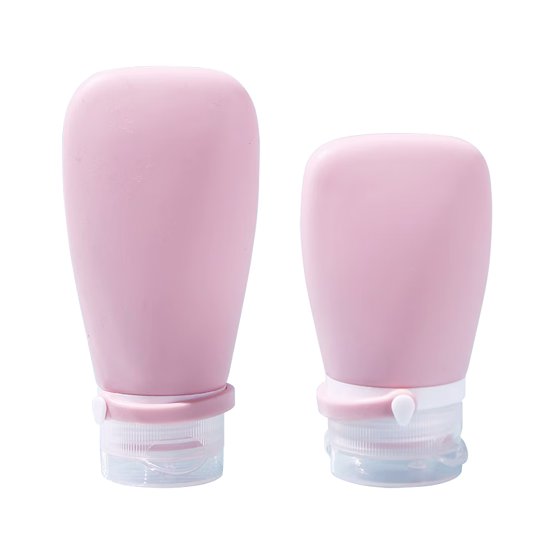 Youshiguang Travel-Sized Bottles for Shampoo, Cosmetics, Water, Shower Gel, Silicone Face Wash, And Travel Sample Containers - Gray And White, Set of 4