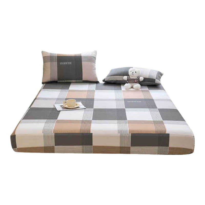 KING SHORE Class 7A Antibacterial 100% Pure Cotton Fitted Sheet Single Piece Solid Color Adult Fitted Sheet 180*200cm Wemeng