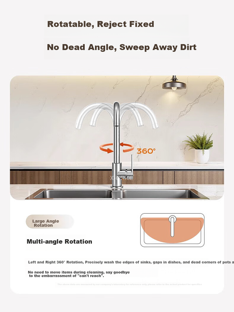 X-GRKE [Germany] Kitchen Faucet Hot And Cold Water Two-In 304 Stainless Steel Sink Faucet with 360° Rotation LR 5