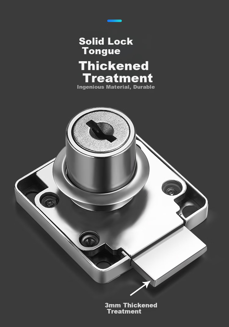 IGear Drawer Lock, Flat Head Lock, File Cabinet Furniture, Wardrobe, Bedside Table, Safety Lock, Thickened Office Desk Storage Cabinet Lock 5