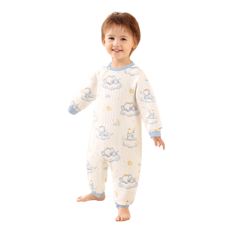 Aibedila Baby Spring Air Layer Warm Romper Infant Jumpsuit Crawling Suit