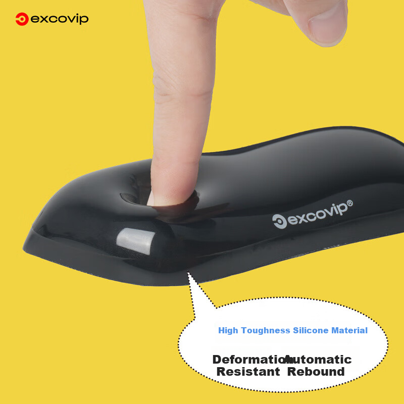 EXCO Crystal Black Mouse Wrist Rest, Ergonomic Mouse Pad, Wrist Support, Hand Rest, Wrist Cushion, Mouse Wrist Guard, Keyboard Hand Rest, Anti-Tendonitis Hand Protection 0386 5