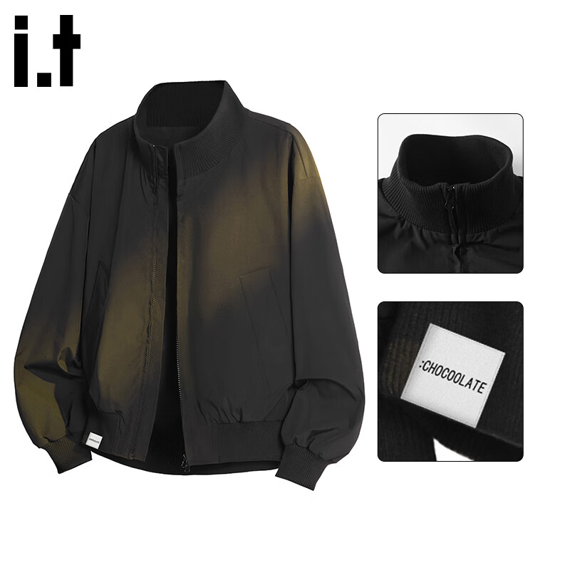 :CHOCOOLATE IT Commuter Loose Fit Jacket Men's Winter New American High Street Executive Casual Coat Black L