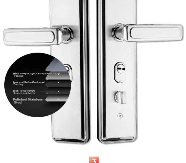 Aoben Anti-Theft Door Lock, Quick-Lock Handle for Entrance Doors W01 Steel - with 30*240 Lock Body (No Lock Cylinder), Installation Guide Included 6