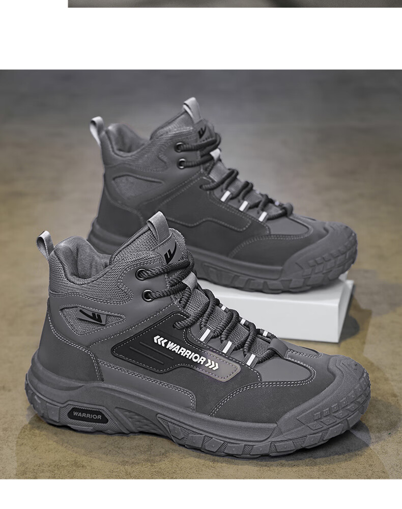 Warrior Official Men's Shoes 2025 Winter Fashion Classic High-Top Outdoor Work Shoes Men Khaki Size 39 10