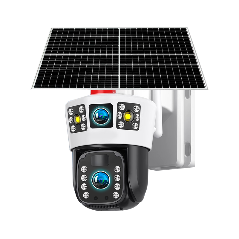 EAKUN Yikun Solar-Powered Surveillance Camera, No Electricity Or Internet Required, No WiFi Needed, 8 Million Pixel High-Definition, Indoor And Outdoor Use, No Data Plan Needed, Remote Mobile Phone Access, 360-Degree Coverage with Panoramic View