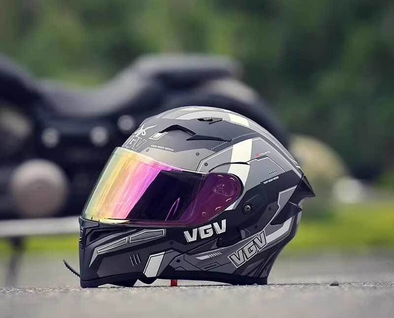 VGV Motorcycle Helmet 3C Certified Full Face Four Seasons Warm Double Lens Flip-up Helmet Mechanical Black XL 8