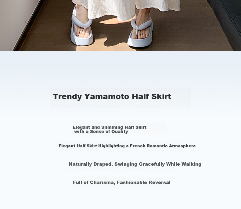 Langsha Women's Summer High-Waist Draped A-Line Skirt Loose Comfortable Elastic Waist Casual Slimming Skirt 2