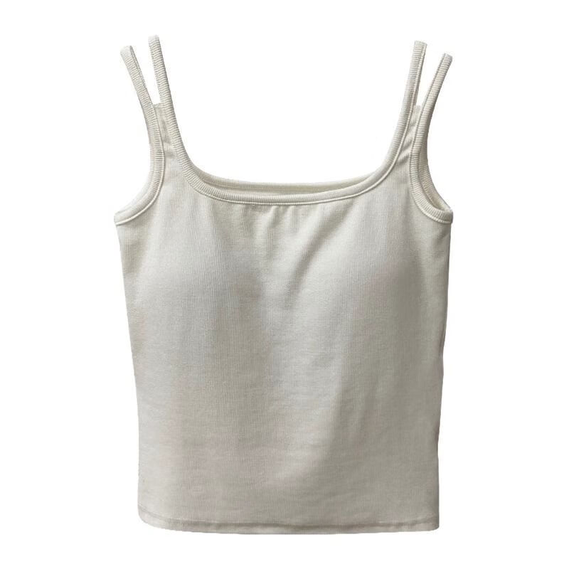 LangSha Women's Backless Camisole Vest 2025 New Inner Wear Versatile Base Layer Outer Wear with Chest Pad Vacation Red Small Camisole 6