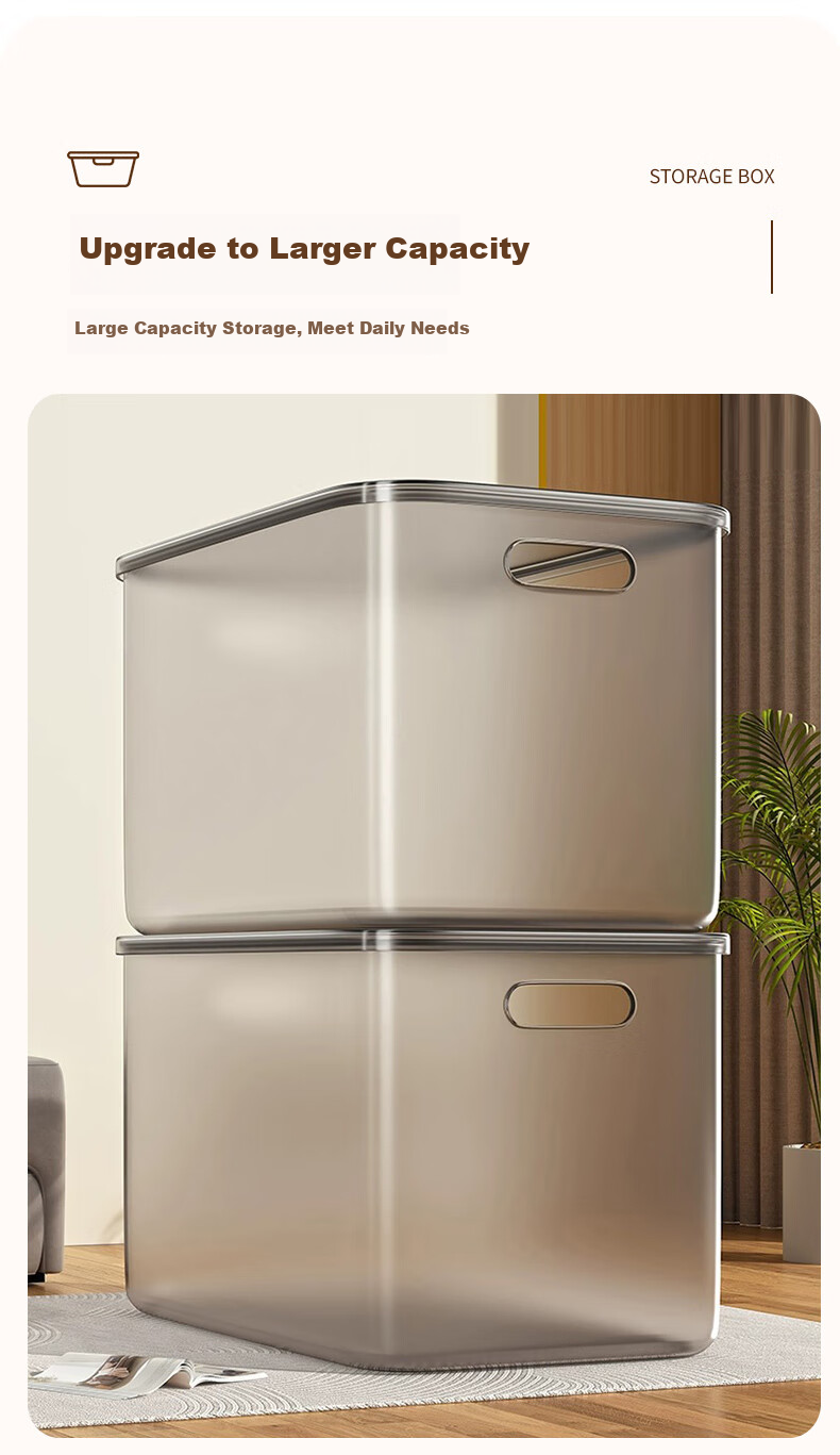 Siwangongli Transparent Storage Box, Household Toy And Snack Storage Container, Wardrobe Organizer Box, Plastic Storage Basket, Storage Bi 3