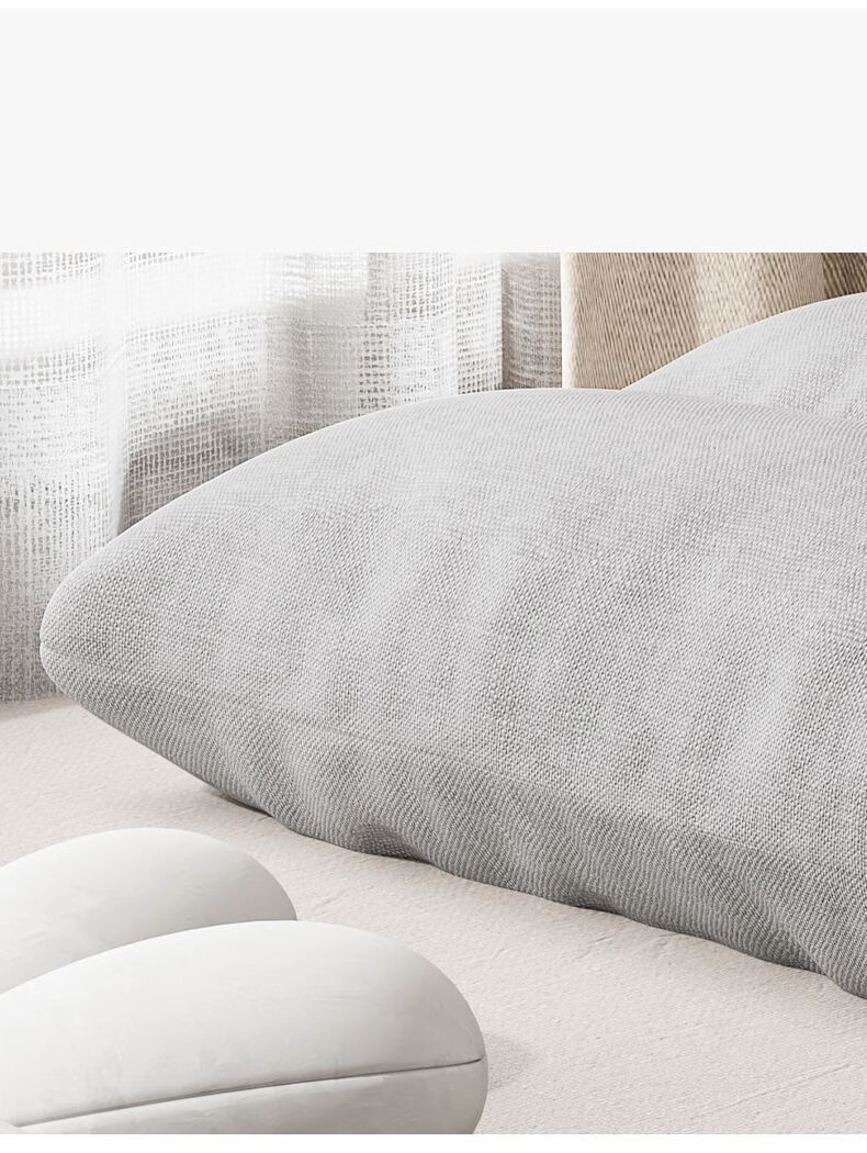 Warner New Lazy Sofa Bed Backrest Balcony Small Apartment Bay Window Chair Single Tatami LZ036 Beige Six-Grid Cotton Linen 8