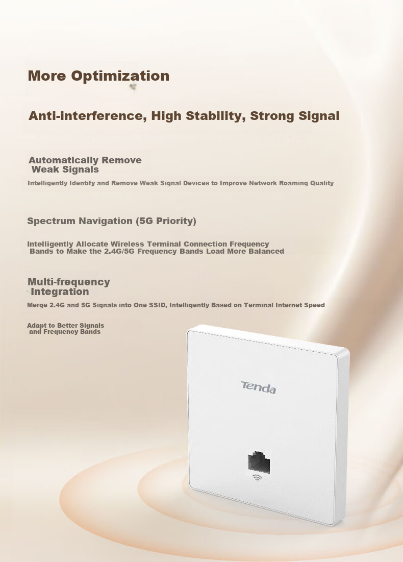 Tenda AX3000 Dual-Band Gigabit Wireless AP Panel [Ultra-Thin], Whole-House WiFi 6 Router, Home And Commercial Wireless Networking, AC Management POE Power Supply 86 Type / White 6