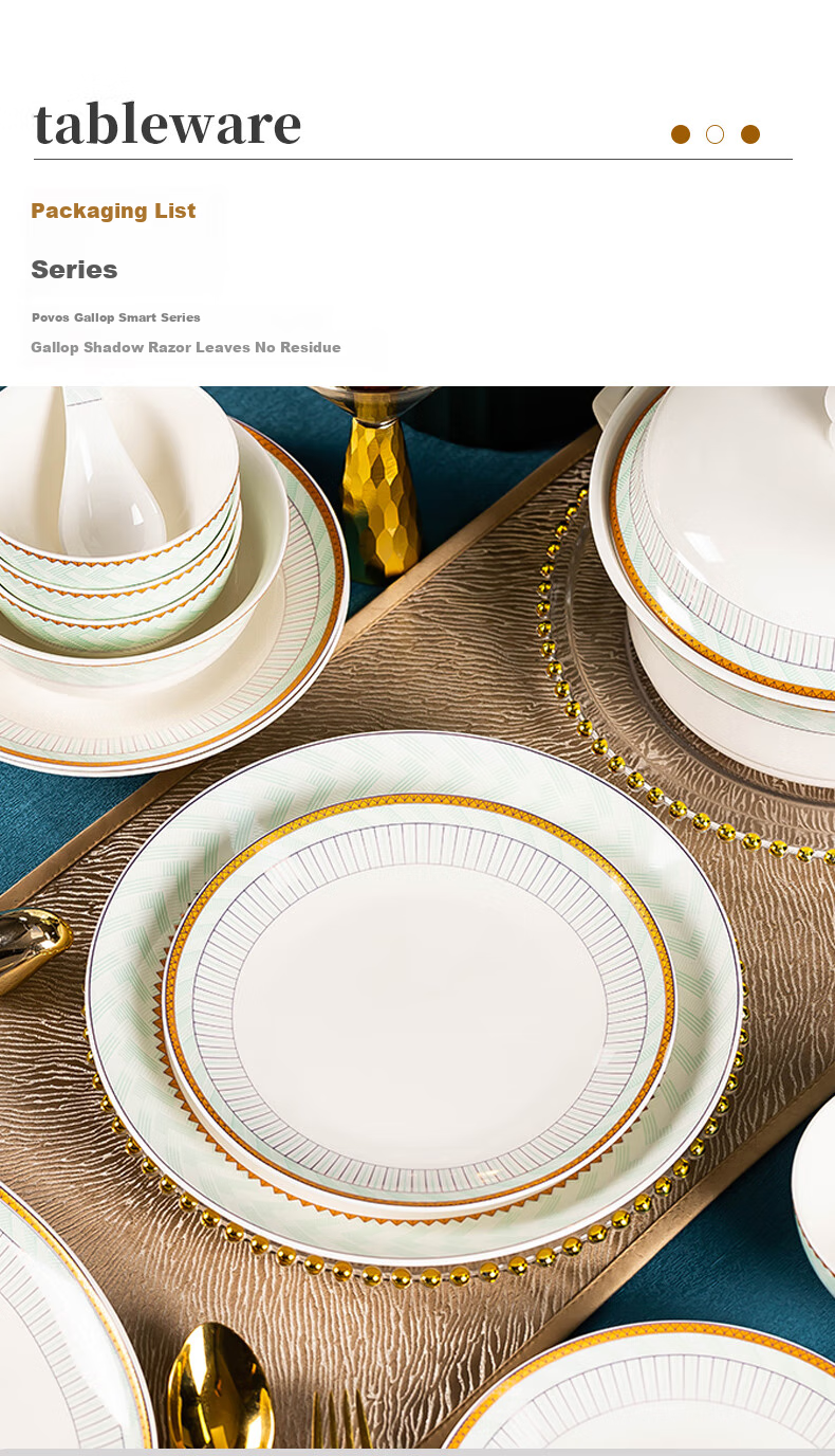 Haoya Underglaze Ceramic Plates, Dinner Plates for Home Use, High-End Tableware, Yanyu Yao Pattern, 8 Inches, Set of 4 6