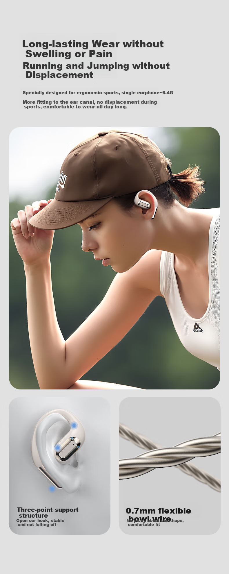 Chuang [German Craftsmanship | HIFI Sound Quality] 2025 New Bluetooth Headphones, Bone Conduction Concept, True Wireless, Ear-Hook Style, Non-In, Ultra-Long Battery Life, Call Noise Reductio 3