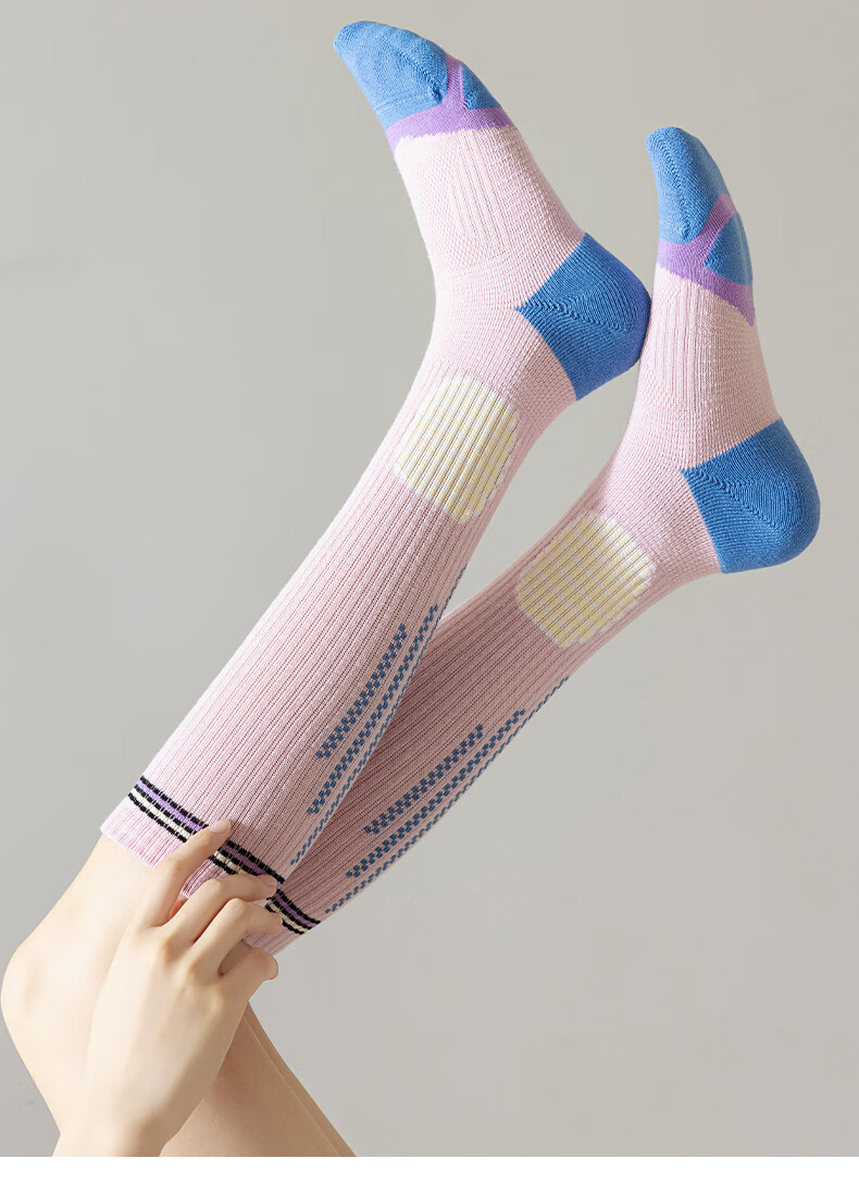 Free Style Women's Compression Socks Professional Sports Fitness Long Tube Muscle Compression Running Jump Rope Yoga Anti-Slip Slimming Calf Socks 21