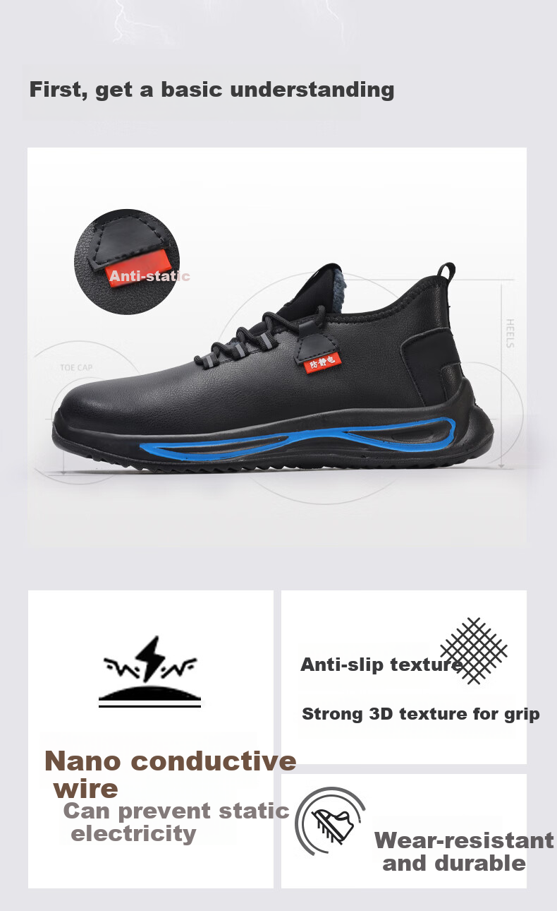 Weierdun Gas Station Anti-Static Shoes for Men And Women, Summer Breathable Lightweight Comfortable Sinopec Safety Work Shoes 1125A Size 44 2