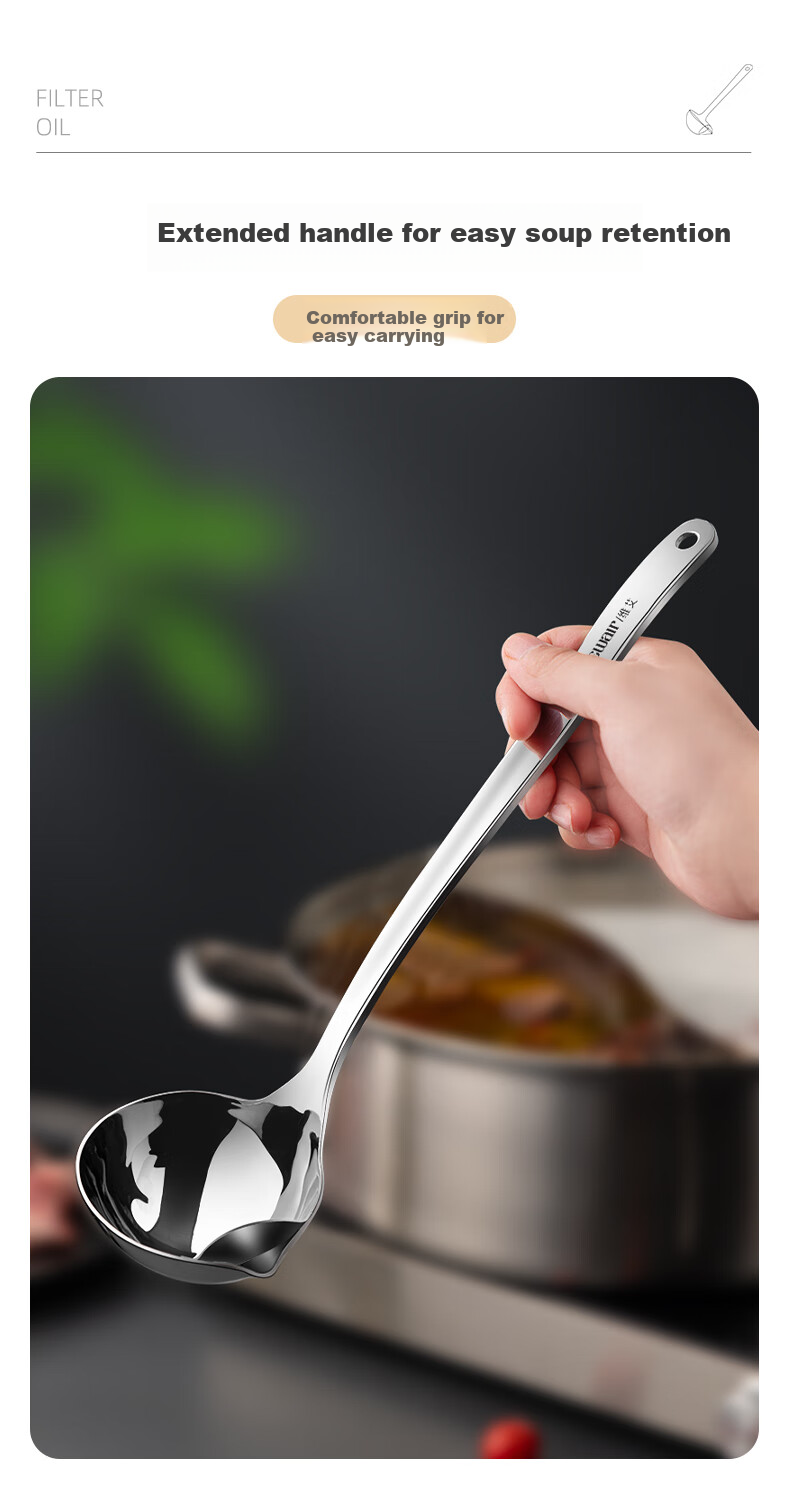 Newair 316 Stainless Steel Oil Separation Ladle, Household Oil Strainer, Kitchen Oil Filter Spoon, Grease Separator 7