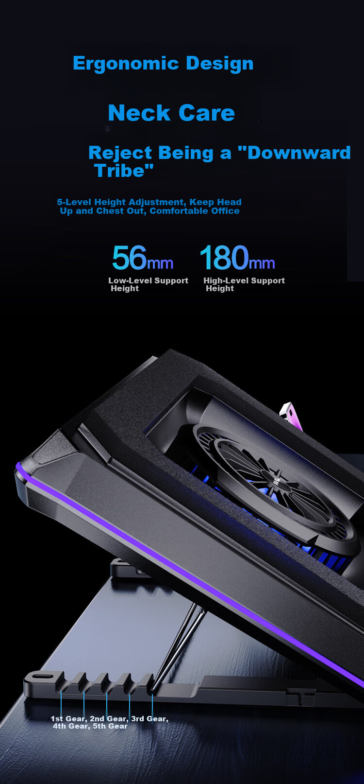 NVV Laptop Cooling Pad, Pressure Wind Cooling, Temperature Control And Noise Reduction, Gaming Laptop Stand, Suitable for Mechanical Revolution, Alienware, Lenovo Legion, ASUS ROG NF-13 11