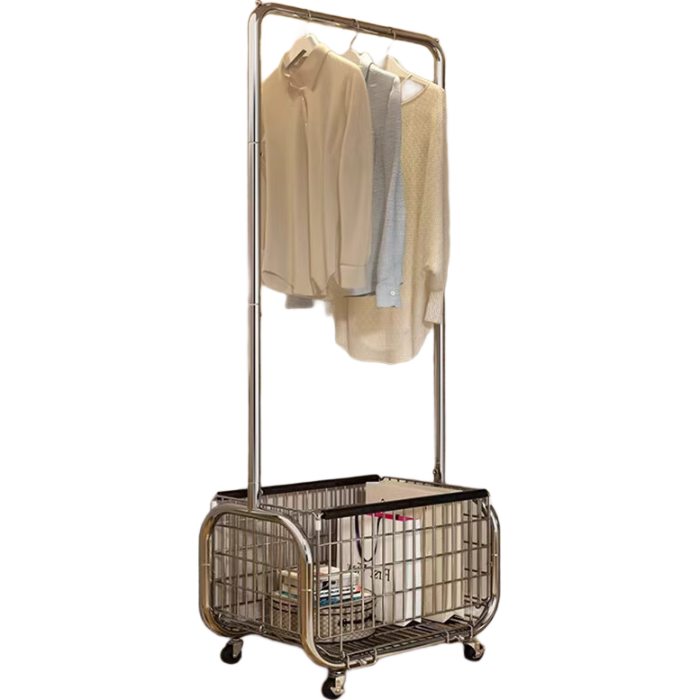 Chibilun Bedroom Floor Coat Rack Home Metal Clothes Hanger Stand Wardrobe Room Storage Overnight Clothes Rack