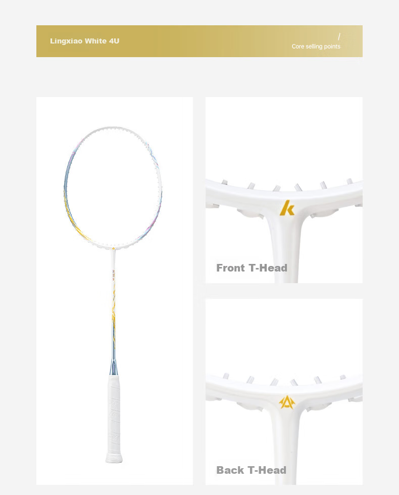 Kawasaki Badminton Racket, Gengjianfeng Qie 5 Full Carbon, Unisex All-Round Racket, Ultra-Light Speed Advanced Racket, Single Racket Bow And Arrow 20