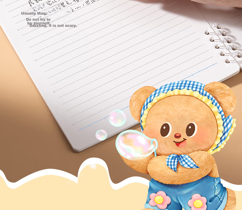Deli Butter Bear Expandable Loose-Leaf Notebook with B5 Paper, 40 Sheets HY240 Gree 6