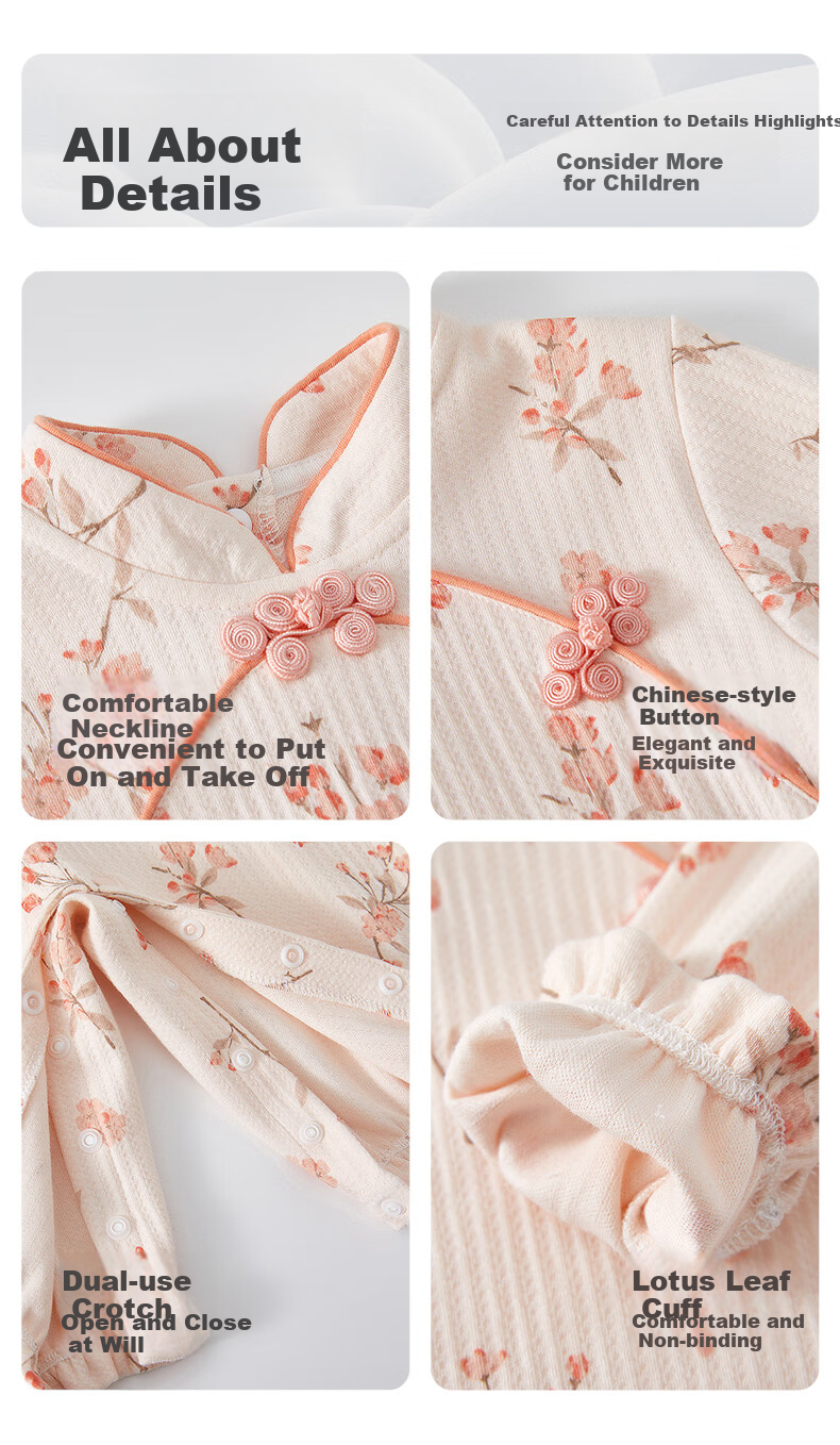 Shubeiyi Baby Clothes, Newborn Onesie, Girl's Mid-Autumn Festival Chinese Style, First Birthday Long-Sleeve Romper, Hundred-Day Full Moon Crawling Suit, Size 66 10