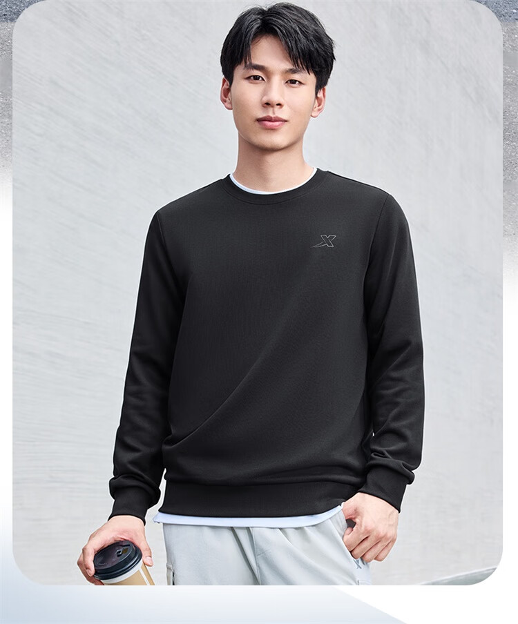 Xtep Men's Sports Hoodie Fashionable Versatile Outdoor Pullover Trendy Student Sweatshirt 2