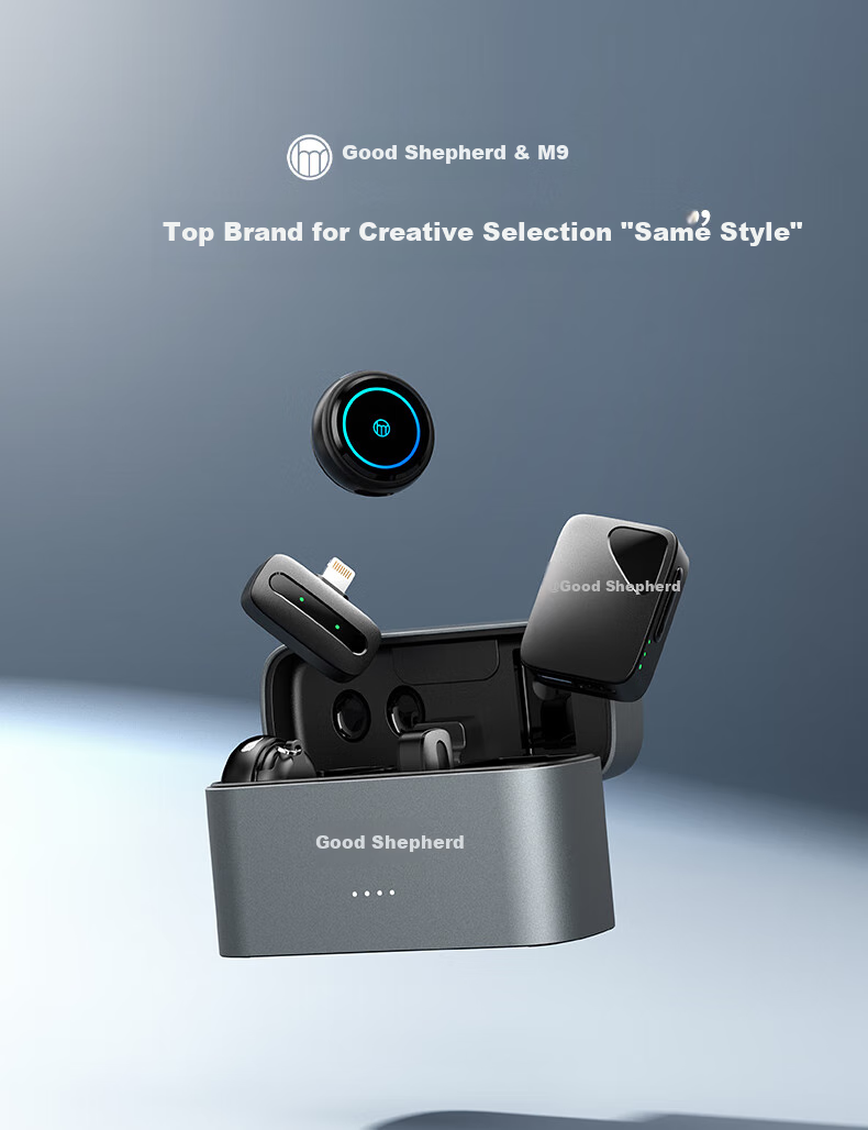 Haomuren Wireless Lavalier Microphone M9, Live Streaming Equipment for Streamers, TikTok Karaoke Interview Recording Microphone, Outdoor Professional Noise-Cancelling Mic, Button Microphone for Short Video Vlog 1