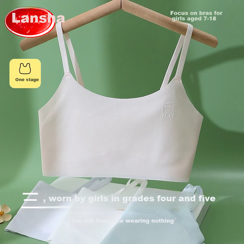LangSha Girls' Underwear, Puberty Bra for 12-Year Olds, Thin Style, for Elementary School Students, Children 10 Years Old, First Stage Camisole