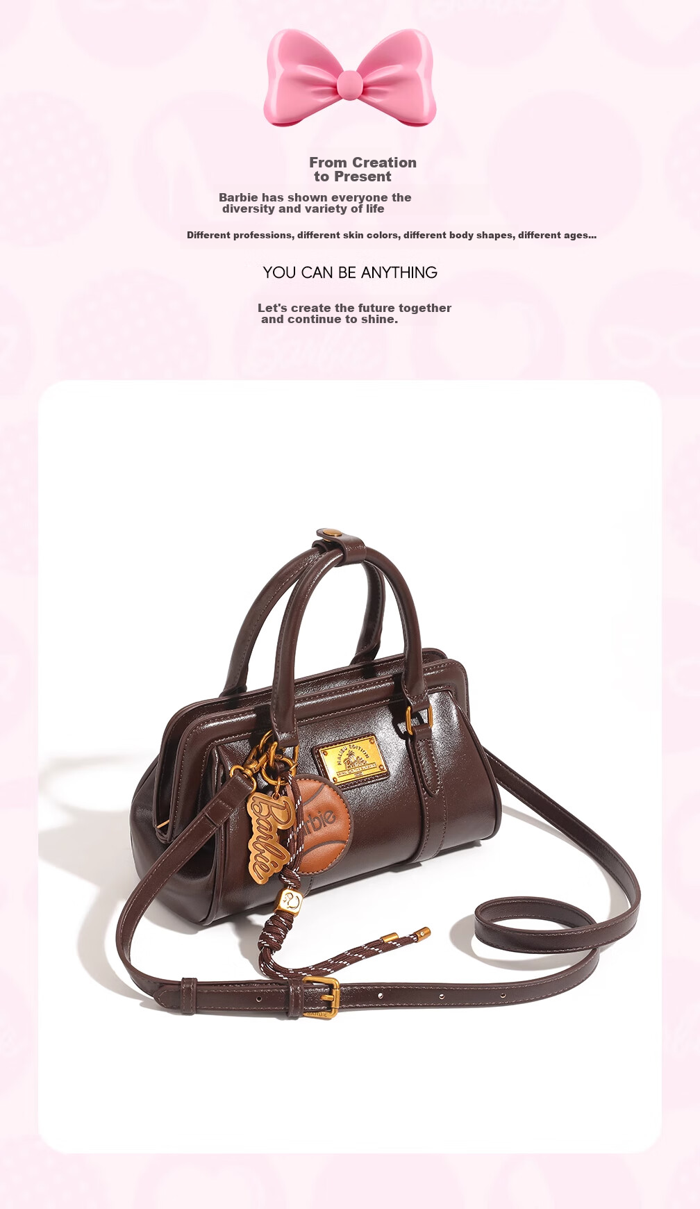 Barbie Handbag for Women, 2026 New Vintage Bowling Light Luxury Crossbody And Tote Bag, Birthday Gift for Best Friends, Valentine's Day Present 4
